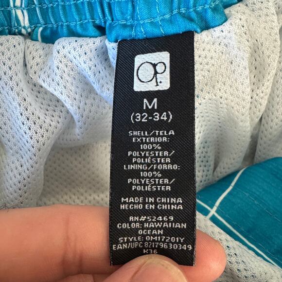 OP Ocean Pacific Plaid Board Swim Shorts US Men's M - Picture 2 of 5